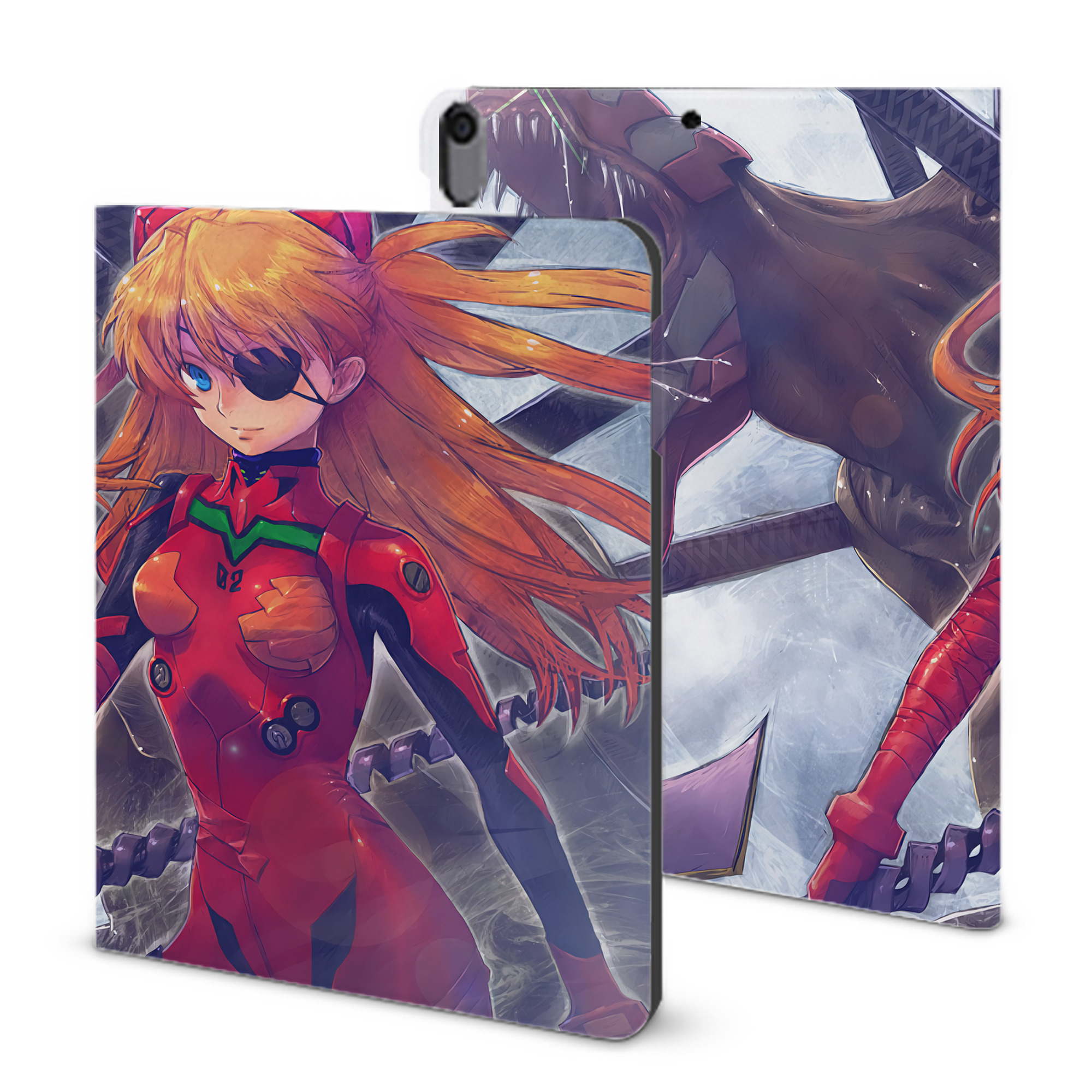 （画像用） EVA 新世紀エヴァンゲリオン IPad ケース ブック型 PUレザー TPU 耐衝撃 軽量 薄型 ペン収納なし 全面保護 IPad 各モデル対応